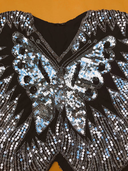 Vintage 80's Sequin Butterfly Top XS/S