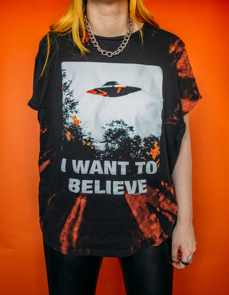 I Want To Believe Bleached Tee
