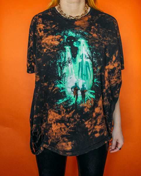 X Files Side Cut Out Bleached Tee