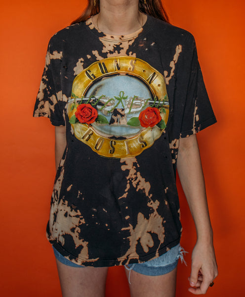 Guns And Roses Bleached and Distressed Tee (XL)