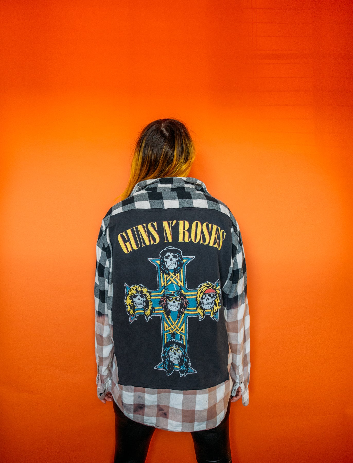 Guns N Roses Two Toned Bleached Flannel