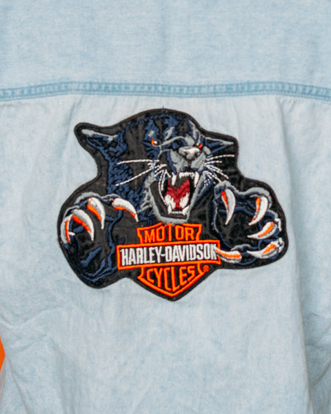 Denim Cut Off Harley Davidson Panther Shirt