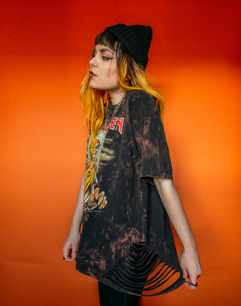 Iron Maiden Side Cut Out Bleached Tee