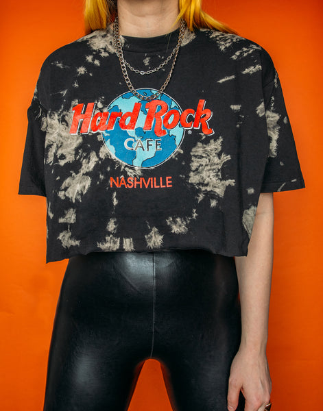 Hard Rock Cafe Nashville Bleached Crop Tee