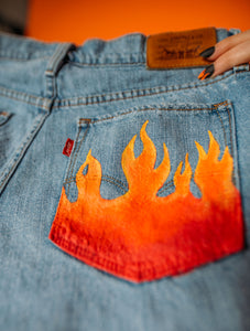 Flames Shorts Mid-Rise Style Size (2)