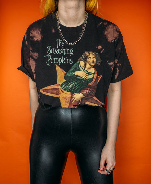 The Smashing Pumpkins Bleached & Distressed Crop Tee