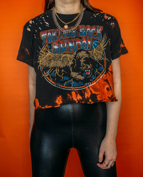 Taking Back Sunday Crop Bleached Tee