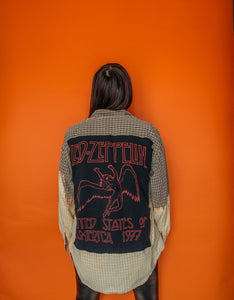 Led Zeppelin Two Toned Bleached Flannel